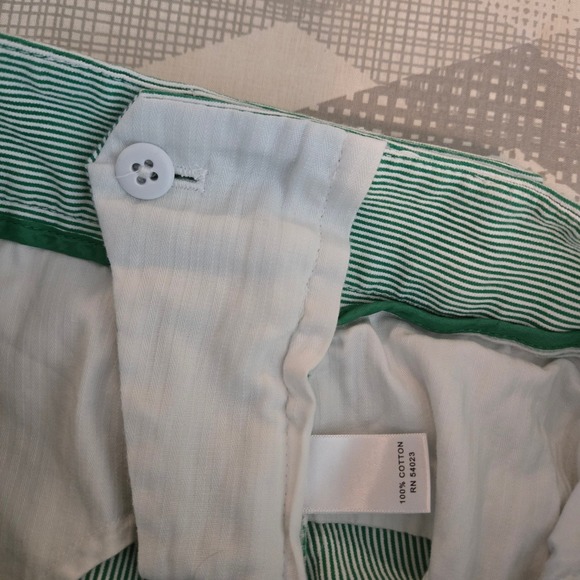Banana Republic Martin Fit Shorts Womens 4 Green‎ Stripe Preppy Country Club - Picture 4 of 12